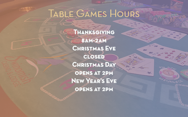 Table Games Hours